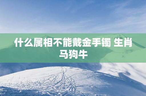 什么属相不能戴金手镯 生肖马狗牛