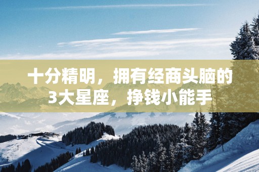 十分精明，拥有经商头脑的3大星座，挣钱小能手
