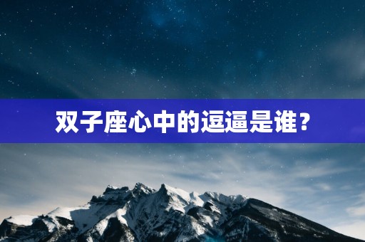 双子座心中的逗逼是谁？