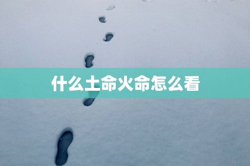 什么土命火命怎么看