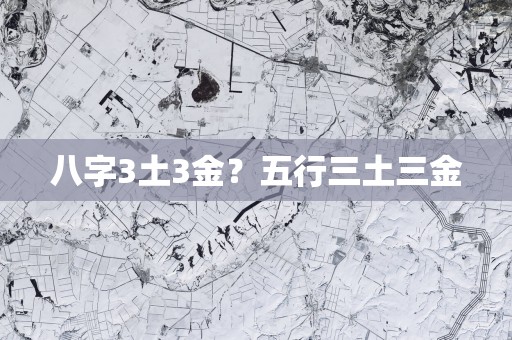 八字3土3金？五行三土三金