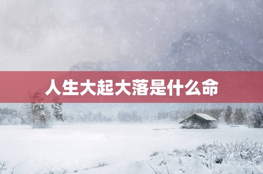 人生大起大落是什么命