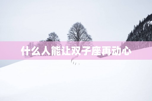 什么人能让双子座再动心