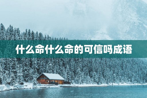 什么命什么命的可信吗成语