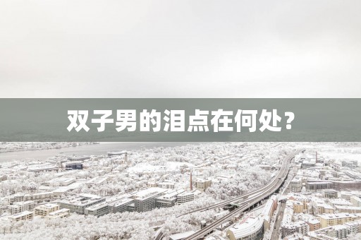 双子男的泪点在何处？