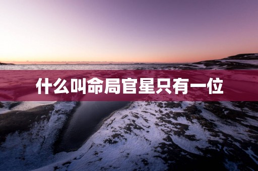 什么叫命局官星只有一位