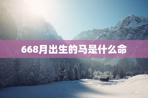 668月出生的马是什么命