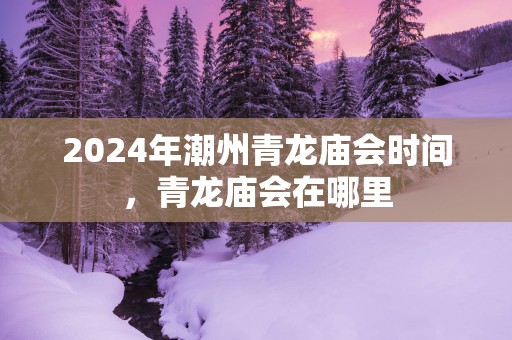 2025年潮州青龙庙会时间，青龙庙会在哪里
