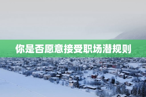 你是否愿意接受职场潜规则