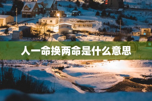 人一命换两命是什么意思