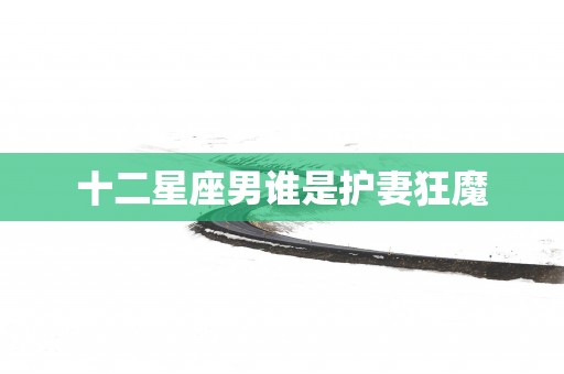 十二星座男谁是护妻狂魔
