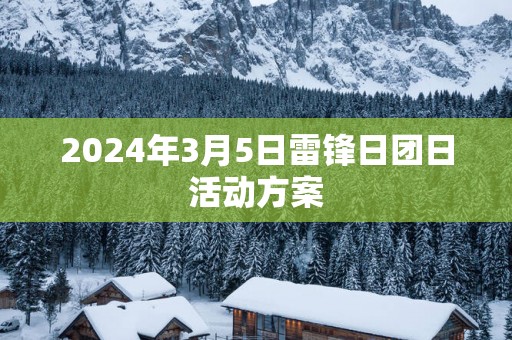 2024年3月5日雷锋日团日活动方案