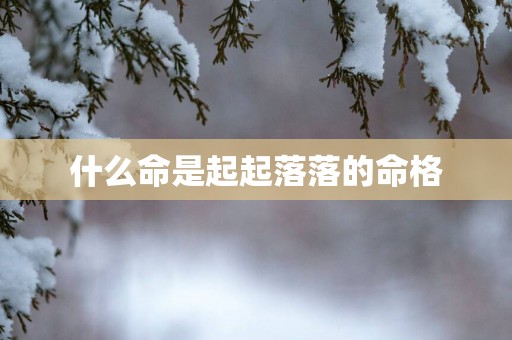 什么命是起起落落的命格 什么命是起起落落的命格