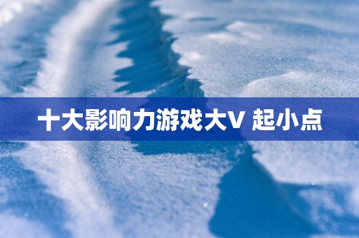 十大影响力游戏大V 起小点