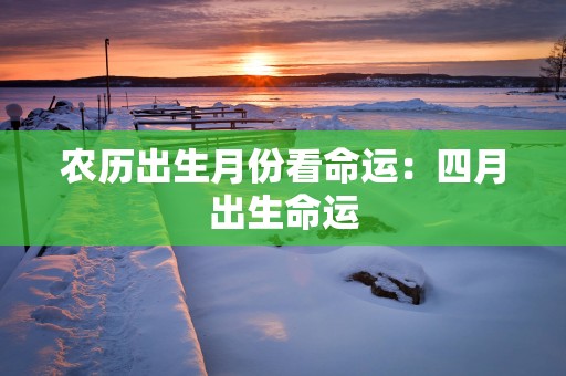 农历出生月份看命运：四月出生命运