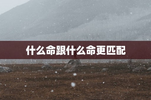 什么命跟什么命更匹配