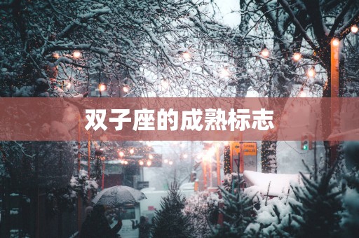 双子座的成熟标志