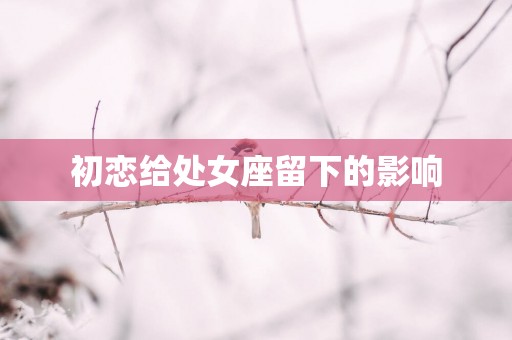 初恋给处女座留下的影响