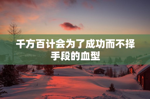 千方百计会为了成功而不择手段的血型