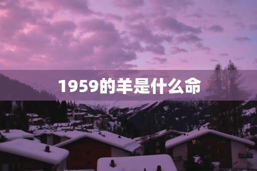 1959的羊是什么命