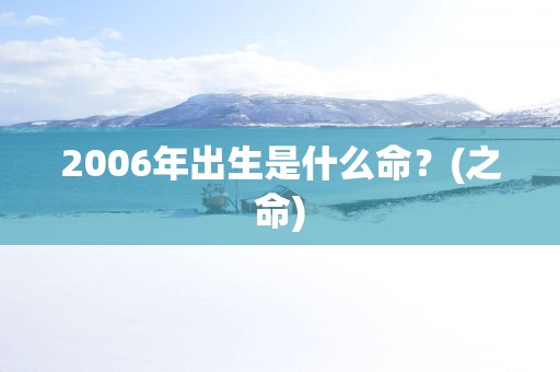2006年出生是什么命？(之命)