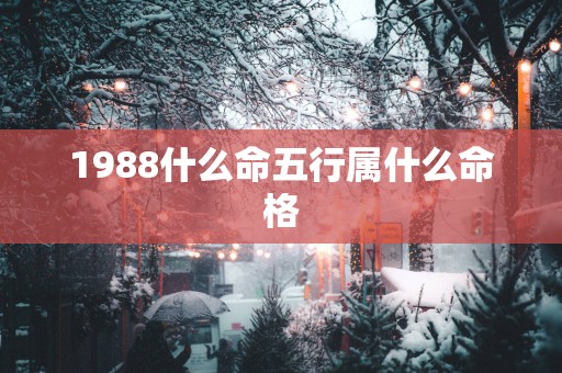 1988什么命五行属什么命格