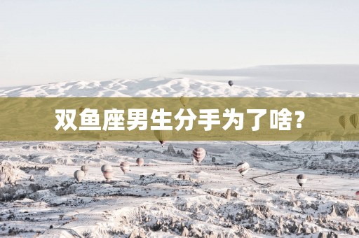 双鱼座男生分手为了啥？
