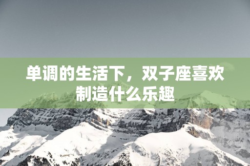 单调的生活下,双子座喜欢制造什么乐趣 单调的生活下,双子座喜欢制造什么乐趣