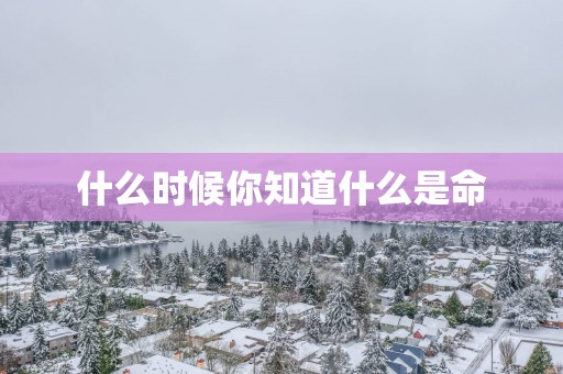 什么时候你知道什么是命