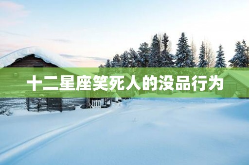 十二星座笑死人的没品行为
