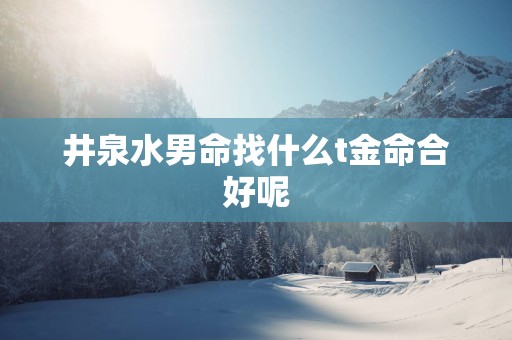 井泉水男命找什么t金命合好呢