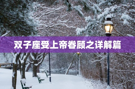 双子座受上帝眷顾之详解篇