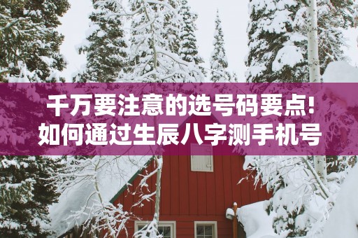 千万要注意的选号码要点!如何通过生辰八字测手机号？