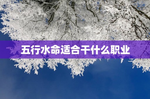 五行水命适合干什么职业