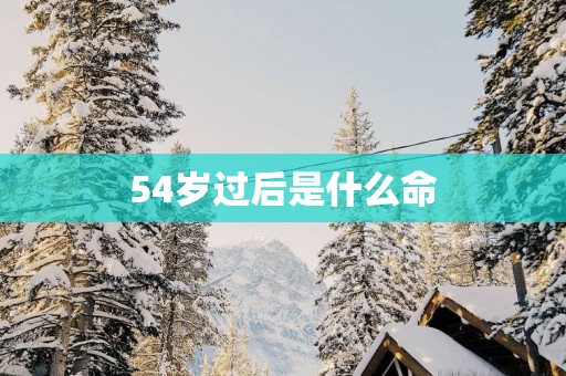54岁过后是什么命