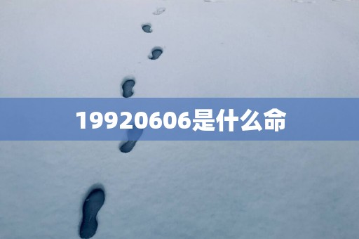 19920606是什么命