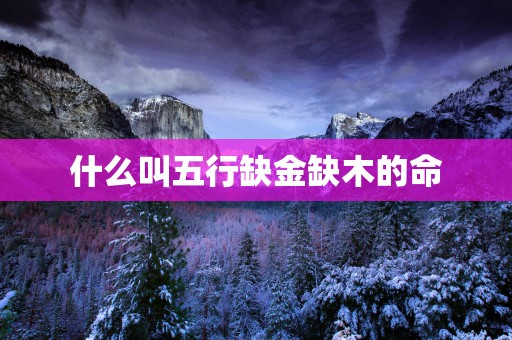 什么叫五行缺金缺木的命