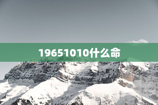 19651010什么命