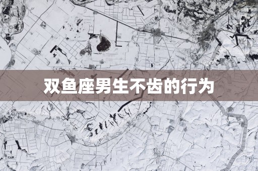 双鱼座男生不齿的行为