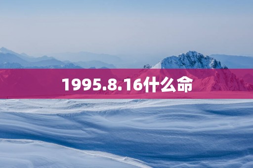 1995.8.16什么命