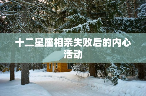 十二星座相亲失败后的内心活动