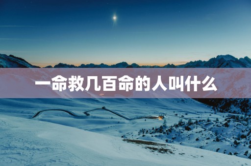 一命救几百命的人叫什么