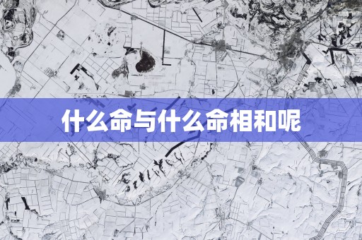 什么命与什么命相和呢