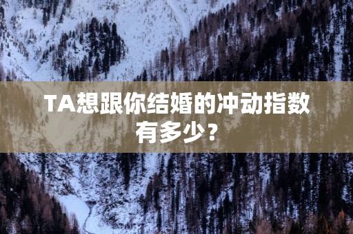 TA想跟你结婚的冲动指数有多少？