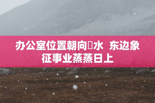 办公室位置朝向風水  东边象征事业蒸蒸日上