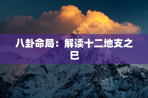 八卦命局：解读十二地支之巳