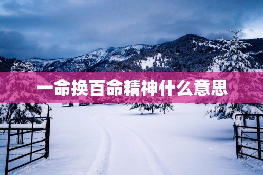 一命换百命精神什么意思 一命换百命精神什么意思