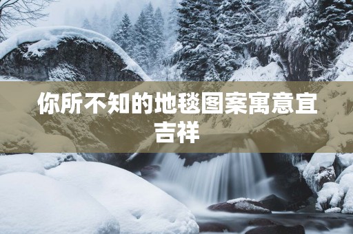 你所不知的地毯图案寓意宜吉祥