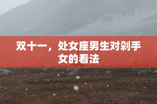 双十一，处女座男生对剁手女的看法