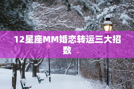 12星座MM婚恋转运三大招数